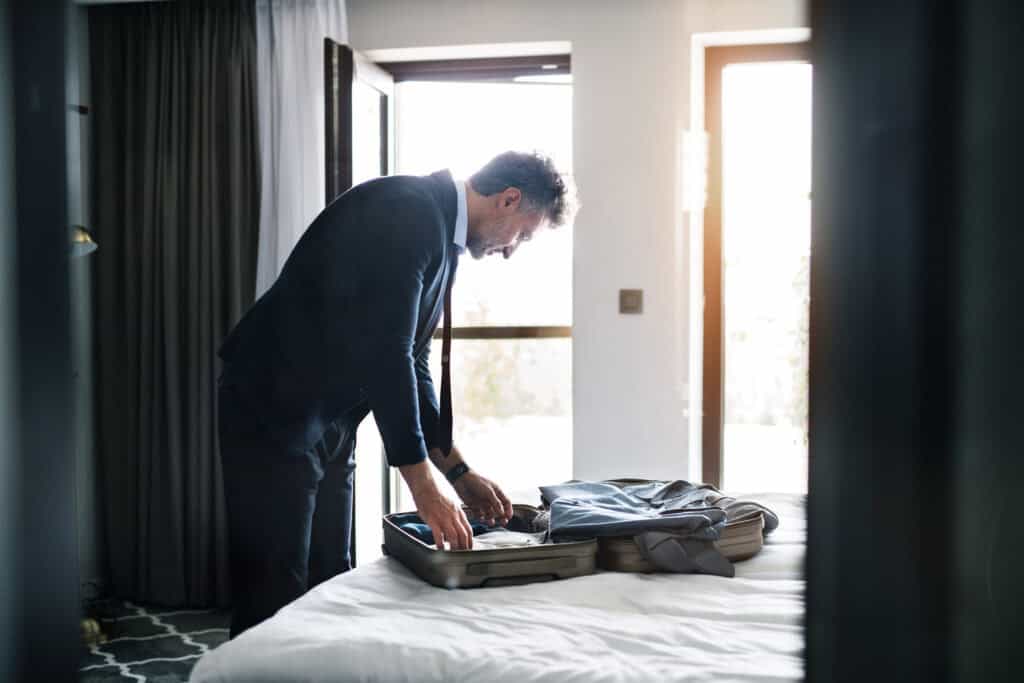 man with luggage accessories