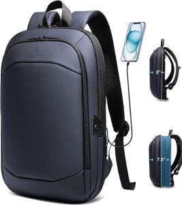 Business Backpack 17 Inch Slim Expandable Waterproof Travel Laptop Backpacks with USB Charger Port Anti-Theft Lightweight Large Work Computer Bag College Laptop Backpacks Gifts for Men Women,Dark Blue