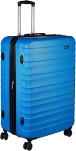 Amazon Basics Expandable Hardside Travel Luggage, Suitcase with Wheels, 30-Inch Spinner with Four Spinner Wheels and Scratch-Resistant Surface, Light Blue