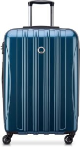 DELSEY PARIS Helium Aero Hardside Expandable Luggage with Spinner Wheels Checked Luggage, Teal, Checked-Medium 25 Inch