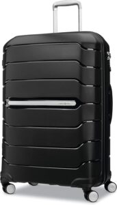 Samsonite Freeform Hardside Expandable with Double Spinner Wheels, Checked-Large 28-Inch, Black