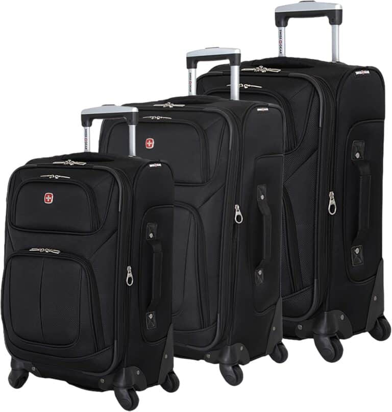 SwissGear Sion Softside Expandable Luggage, Black, 3-Piece Set (21/25/29)