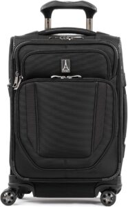 Travelpro Crew Versapack Softside Expandable 8 Spinner Wheel Carry on Luggage, Men and Women, Jet Black, Carry on 20-Inch