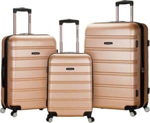 Rockland Melbourne Hardside Expandable Spinner Wheel Luggage, Champagne, 3-Piece