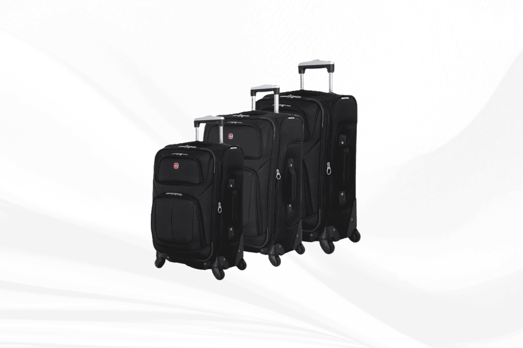 SwissGear Sion Softside Expandable Luggage, Black, 3-Piece Set (21/25/29)