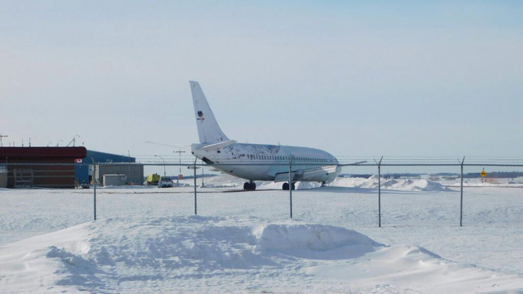 airplane in bad weather