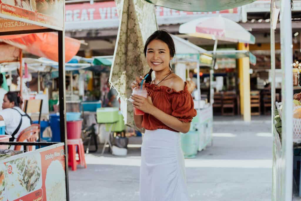 woman local foods