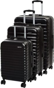 Amazon Basics Suitcases with Wheels, 3-Piece Hardside Luggage Set with Spinner Wheels