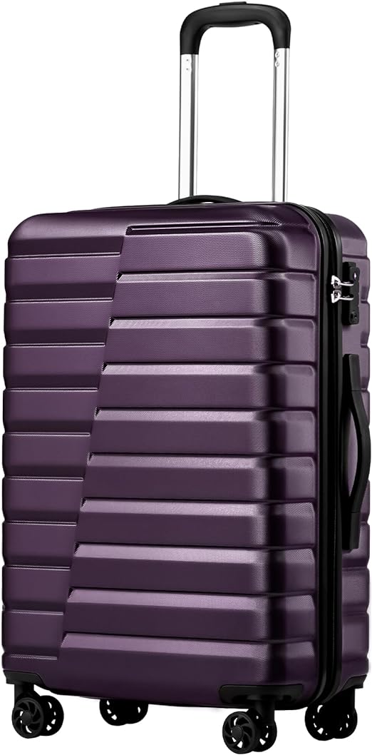 Coolife Luggage Suitcase Carry on Hardside PC+ABS Spinner TSA Lock Telescopic Handle