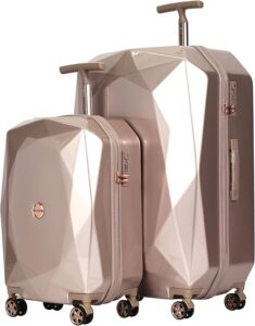 kensie Women's Gemstone Luggage, Rose Gold, 2 Piece Set