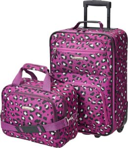 Rockland Fashion Softside Upright Luggage Set, Expandable,Telescopic Handle,Wheel